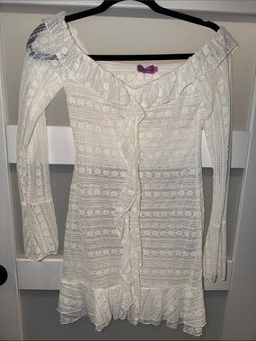 Edikted White/Creamy Lace Swim Coverup